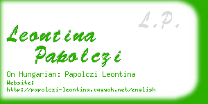 leontina papolczi business card